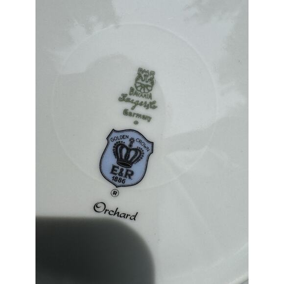 6 Vintage PMR Bavaria Germany Golden Crown E&R 1886 Fruit Orchard Plate Set Nice - Picture 8 of 10